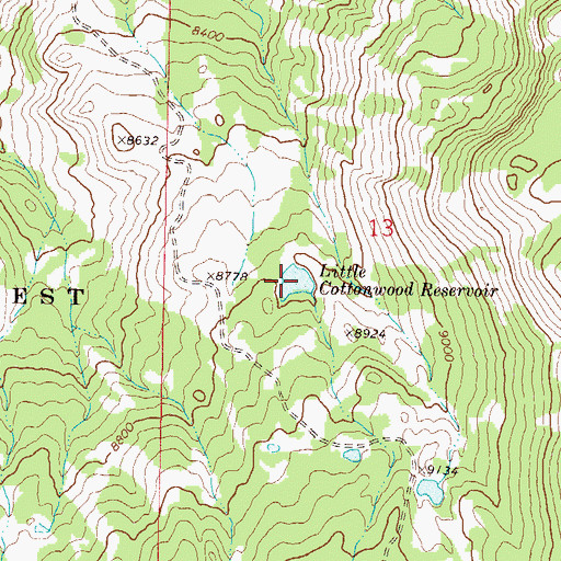 Topographic Map of Little Cottonwood Reservoir, CO