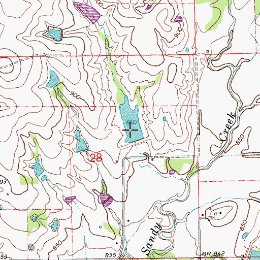 Topographic Map of Chigley Sandy Creek Site 1 Reservoir, OK