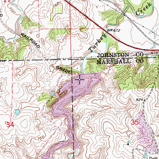 Topographic Map of Lake Oteka, OK