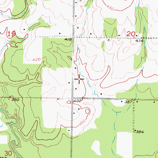 Topographic Map of Whitegrass-Waterhole Creeks Site 1 Dam, OK