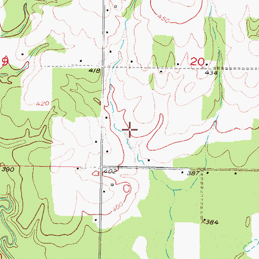 Topographic Map of Whitegrass-Waterhole Creeks Site 1 Reservoir, OK