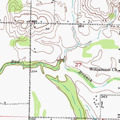 Topographic Map of Waterfall-Gilford Creeks Site 1 Reservoir, OK