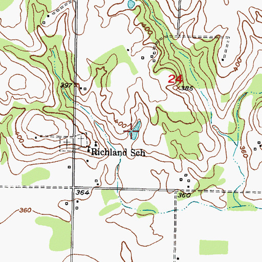 Topographic Map of Waterfall-Gilford Creeks Site 3 Reservoir, OK