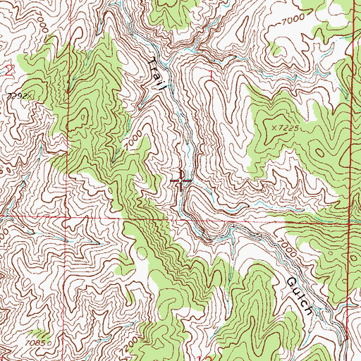Topographic Map of Greenhorn Gulch, CO