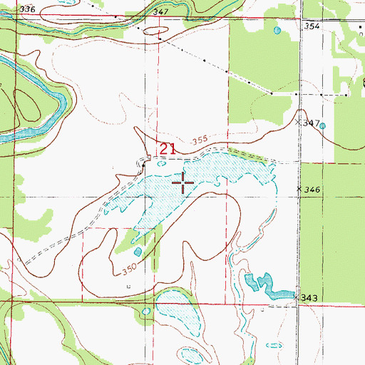 Topographic Map of Oknoname 089013 Reservoir, OK