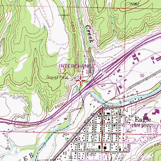Topographic Map of Eby Creek, CO