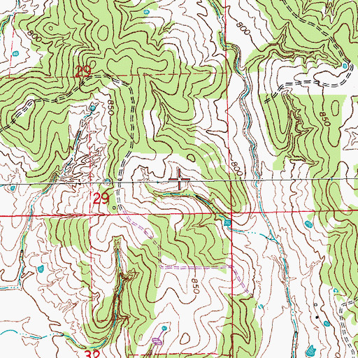 Topographic Map of Lower Bayou Creek Site 7 Reservoir, OK