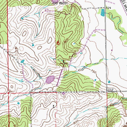 Topographic Map of Lower Bayou Creek Site 18 Dam, OK