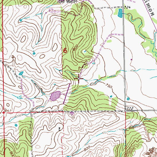 Topographic Map of Lower Bayou Creek Site 18 Reservoir, OK