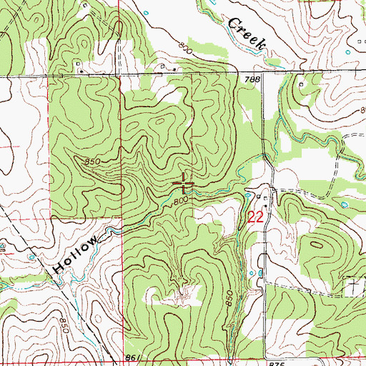 Topographic Map of Lower Bayou Creek Site 13 Reservoir, OK