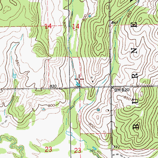 Topographic Map of Lower Bayou Creek Site 10 Dam, OK