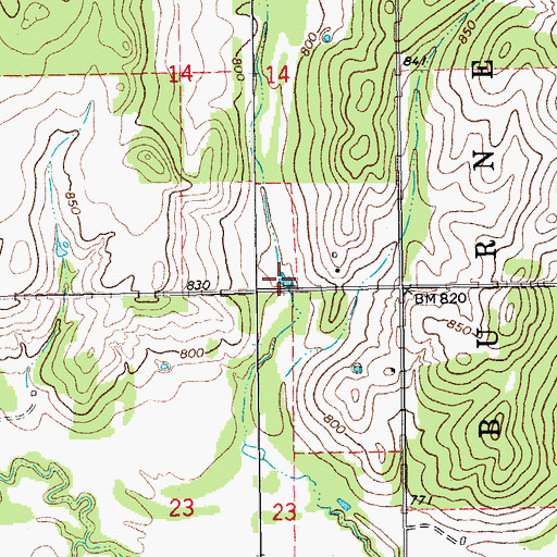 Topographic Map of Lower Bayou Creek Site 10 Reservoir, OK