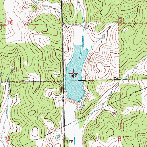 Topographic Map of Bear Fall Coon Creek Site 5r Reservoir, OK