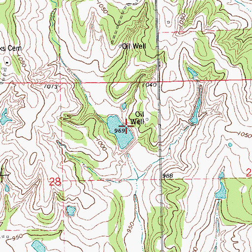 Topographic Map of Bear Fall Coon Creek Site 7 Dam, OK