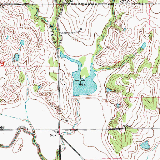 Topographic Map of Bear Fall Coon Creek Site 8 Reservoir, OK