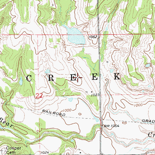 Topographic Map of Bear Fall Coon Creek Site 10 Dam, OK