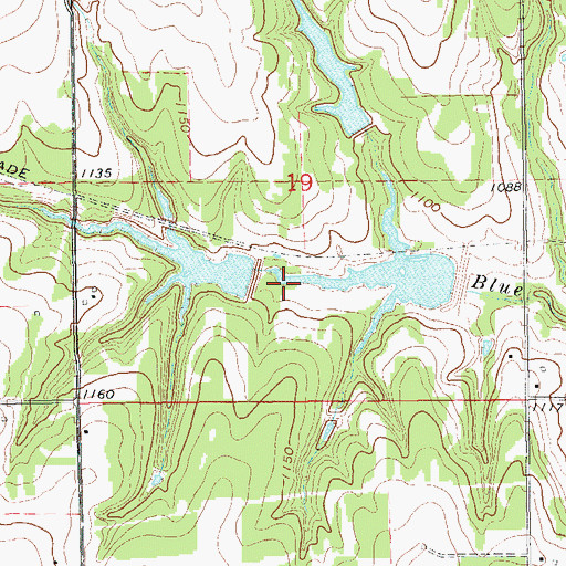 Topographic Map of Bear Fall Coon Creek Site 12 Dam, OK