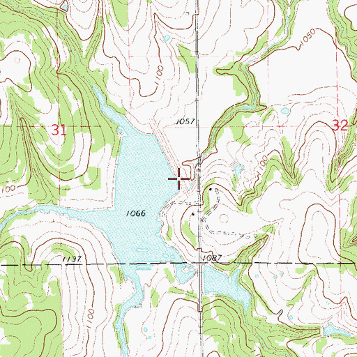Topographic Map of Bear Fall Coon Creek Site 13 Dam, OK