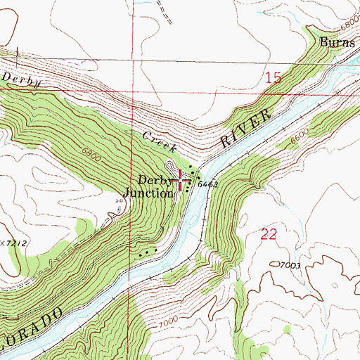 Topographic Map of Derby Junction, CO