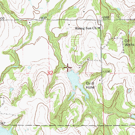 Topographic Map of Bear Fall Coon Creek Site 14 Dam, OK