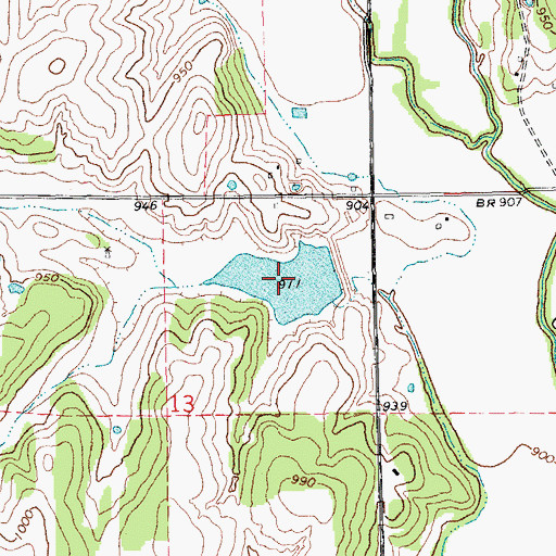Topographic Map of Bear Fall Coon Creek Site 18 Reservoir, OK