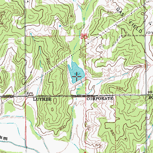 Topographic Map of Bear Fall Coon Creek Site 20 Dam, OK