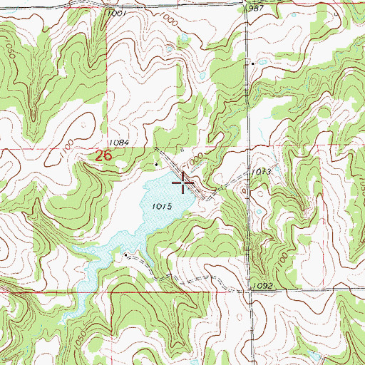 Topographic Map of Bear Fall Coon Creek Site 15r Dam, OK