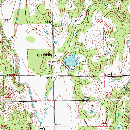 Topographic Map of Bear Fall Coon Creek Site 22 Dam, OK
