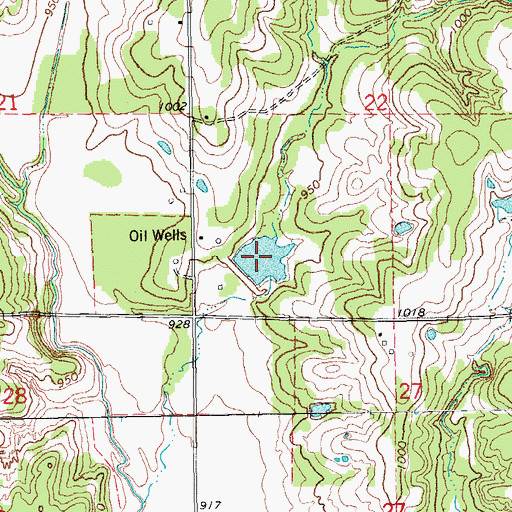 Topographic Map of Bear Fall Coon Creek Site 23 Reservoir, OK