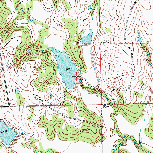 Topographic Map of Bear Fall Coon Creek Site 24r Dam, OK