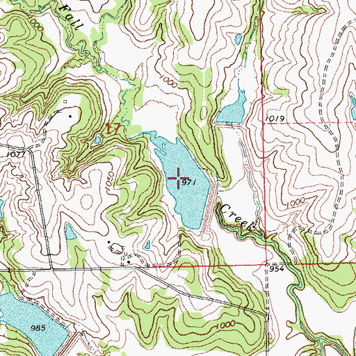 Topographic Map of Bear Fall Coon Creek Site 24r Reservoir, OK