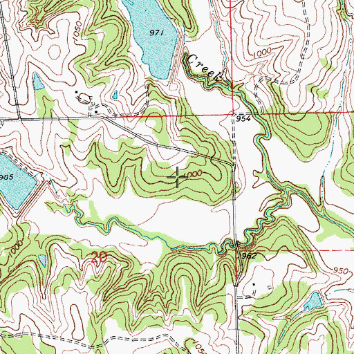 Topographic Map of Bear Fall Coon Creek Site 25 Reservoir, OK