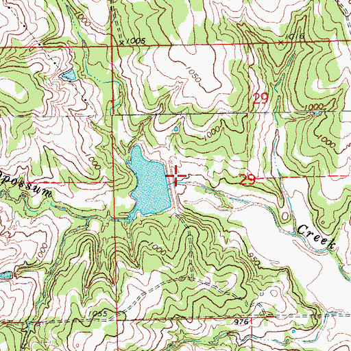 Topographic Map of Bear Fall Coon Creek Site 26 Dam, OK