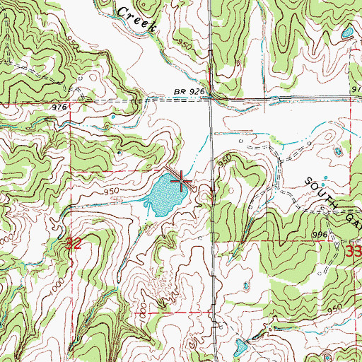 Topographic Map of Bear Fall Coon Creek Site 27 Dam, OK