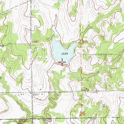 Topographic Map of Bear Fall Coon Creek Site 28 Dam, OK