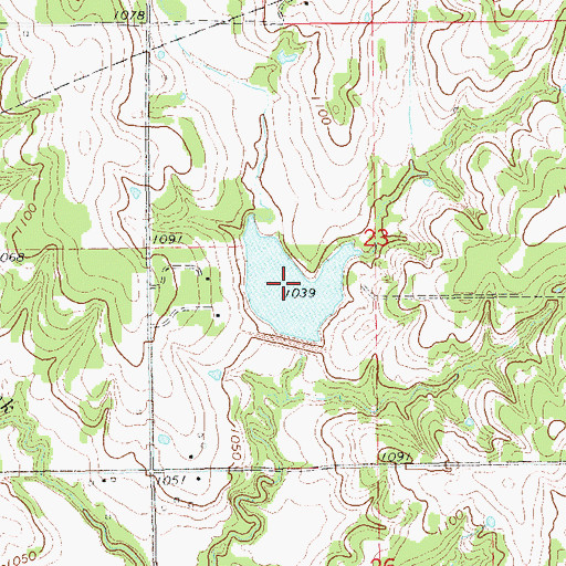 Topographic Map of Bear Fall Coon Creek Site 28 Reservoir, OK