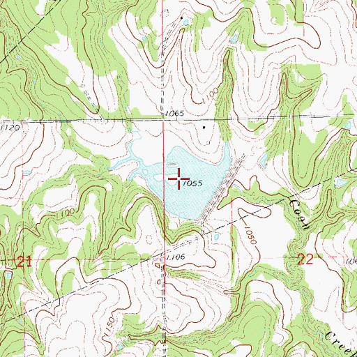 Topographic Map of Bear Fall Coon Creek Site 29 Reservoir, OK