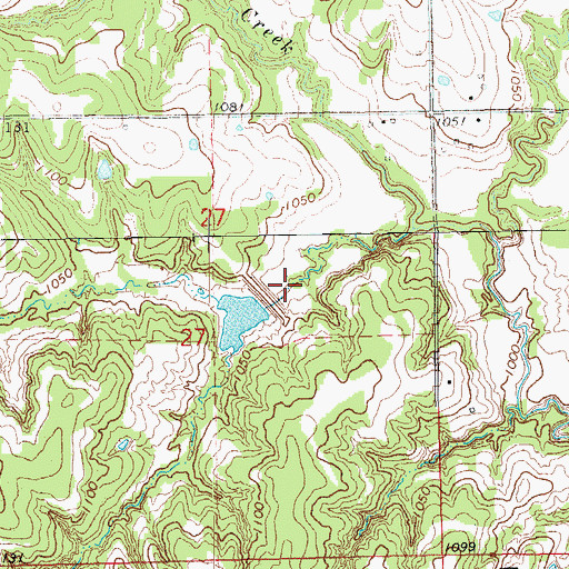 Topographic Map of Bear Fall Coon Creek Site 30 Dam, OK