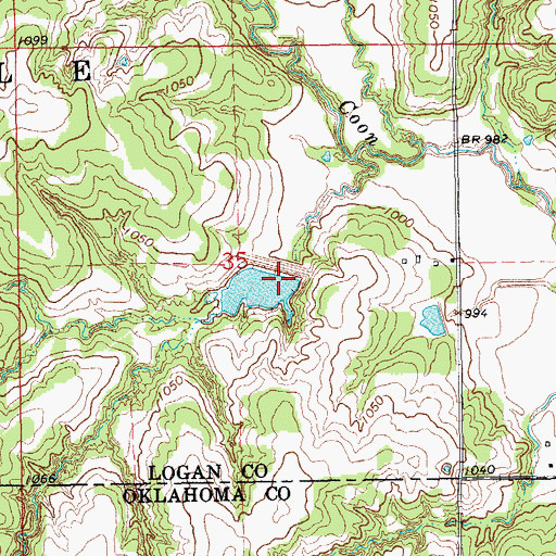 Topographic Map of Bear Fall Coon Creek Site 31 Dam, OK
