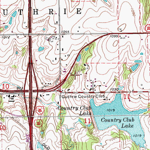 Topographic Map of Guthrie Country Club Lake Dam, OK