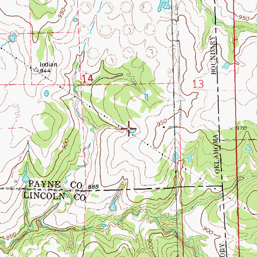 Topographic Map of Little Deep Fork Creek Site 3 Reservoir, OK