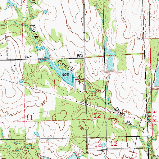 Topographic Map of Little Deep Fork Creek Site 1 Dam, OK