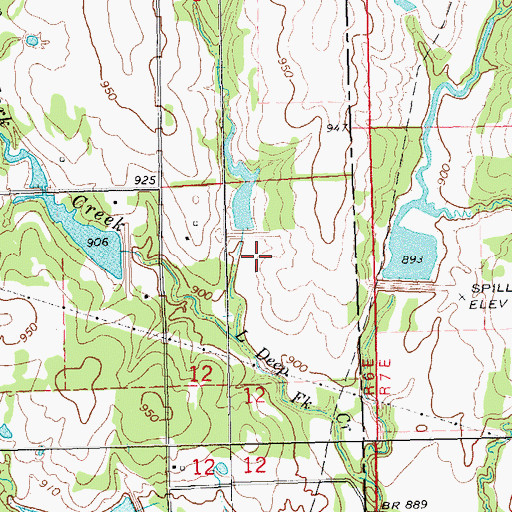 Topographic Map of Little Deep Fork Creek Site 4 Dam, OK