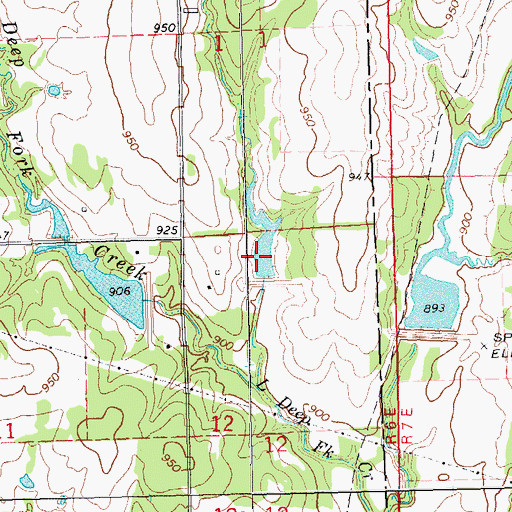 Topographic Map of Little Deep Fork Creek Site 4 Reservoir, OK