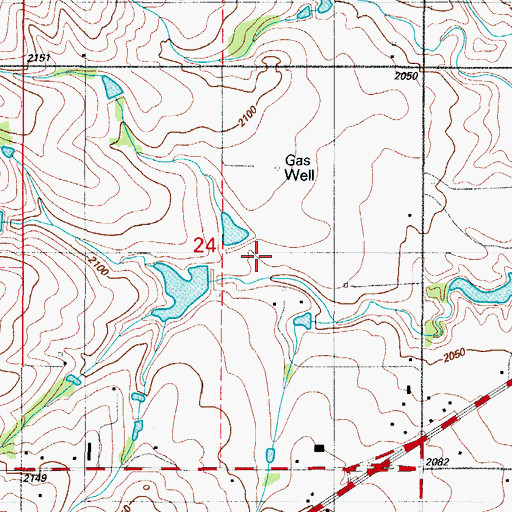 Topographic Map of Fuchs N Dam, OK
