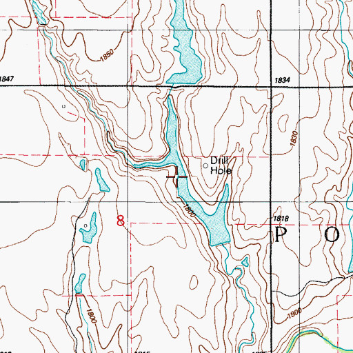 Topographic Map of Whitledge Number 2 Reservoir, OK
