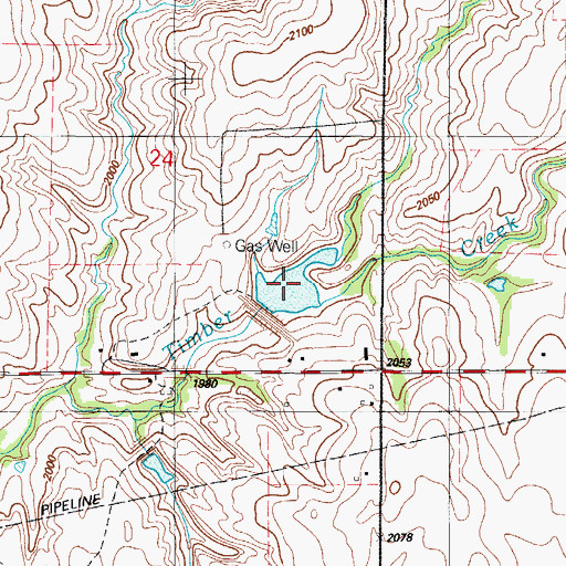 Topographic Map of Timber Creek Site 5 Reservoir, OK
