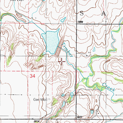 Topographic Map of Timber Creek Site 7 Dam, OK