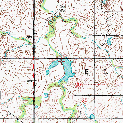 Topographic Map of Big Kiowa Creek Site 3 Dam, OK