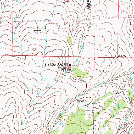 Topographic Map of Little Dutton Spring, CO